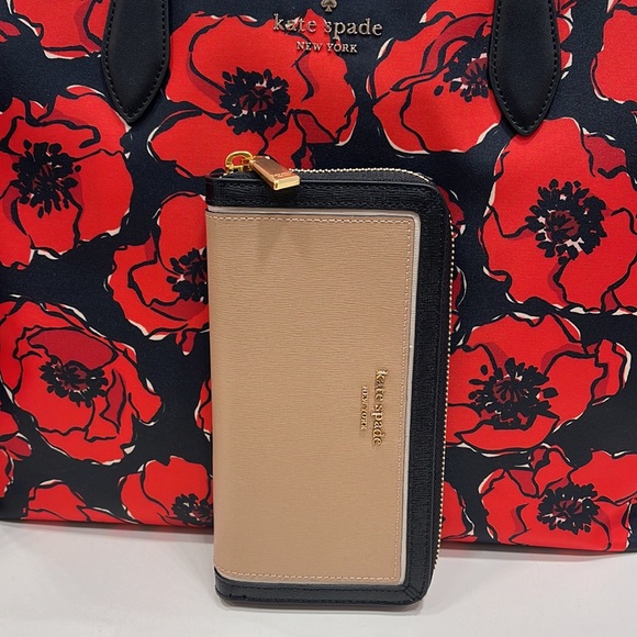 Kate Spade Morgan Colorblocked Zip-around Continental Wallet Cafe Mocha 
NWT - Picture 8 of 16